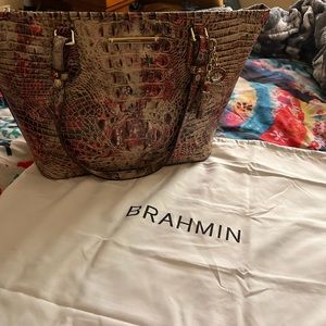 Brahmin multi colored hand bag